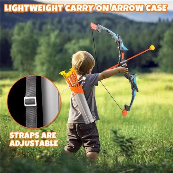 Detachable Kids Bow and Arrow Toy 2 Sets, LED Light Up Archery Toys with Arrows - Picture 4 of 6
